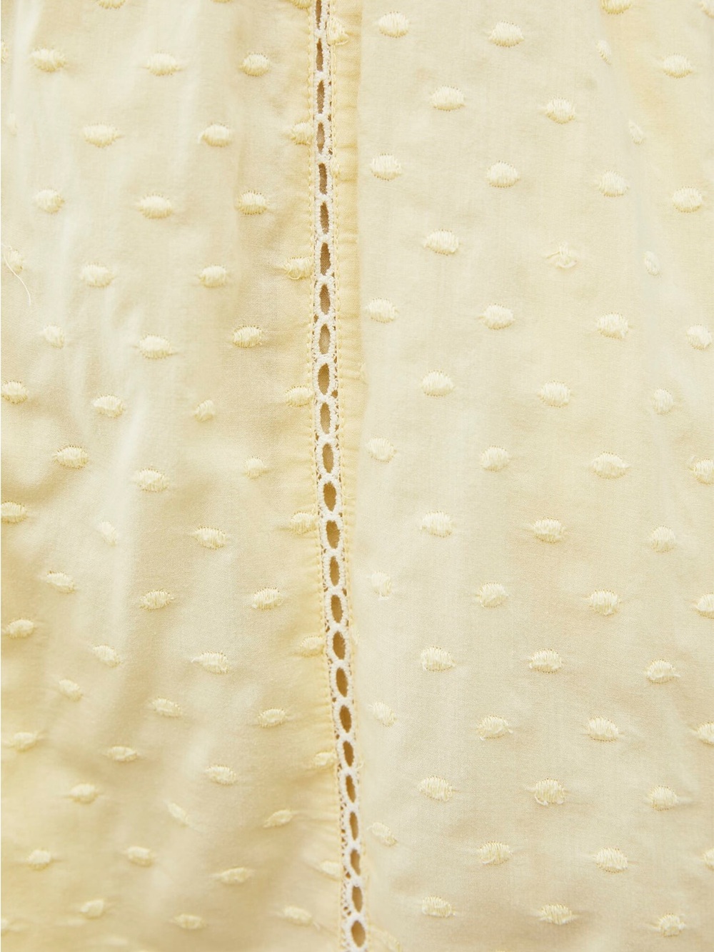 LoveShackFancy Pale Yellow Swiss-Dot Mini Dress - Picture 4 of 4